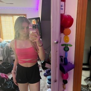XS pink crop top from shein
